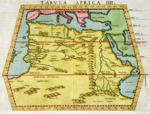 خريطة شمال إفريقيا ، حوالي عام 1580 بواسطة غير معروف