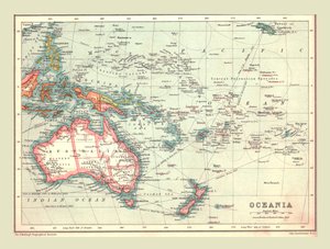 خريطة أوقيانوسيا ، 1902. بواسطة غير معروف