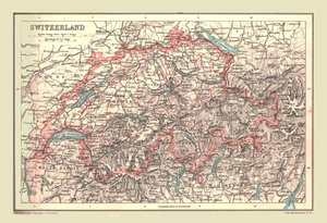 خريطة سويسرا ، 1902. بواسطة غير معروف