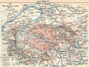 خريطة حصار باريس ، 1870-1871 ، 1907 بواسطة غير معروف
