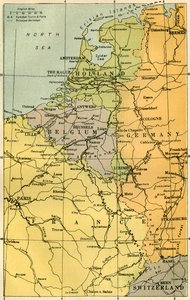 خريطة الحدود البلجيكية مع الحصون ، 1919. بواسطة غير معروف