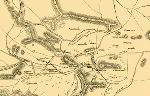 خريطة القتال في وادي Chardeh ، 1901. بواسطة غير معروف