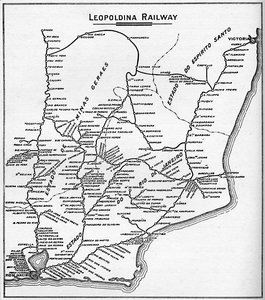 خريطة لنظام ليوبولدينا للسكك الحديدية ، 1914. بواسطة غير معروف