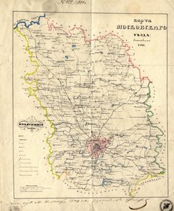 خريطة محافظة موسكو ، 1849 بواسطة غير معروف
