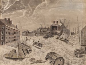 ساحة السوق ، بروفيدنس ، رود آيلاند ، خلال غيل العظيم سبتمبر ، 1815 ، 1815. بواسطة غير معروف