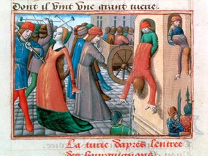 مذبحة الأرمانياك على يد بورغينيون ، باريس ، 1418 ، 1484 بواسطة غير معروف
