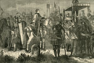 ماتياس كورفينوس وجورج بوديبراد في المعسكر قبل سبيلبرغ ، 1890. بواسطة غير معروف