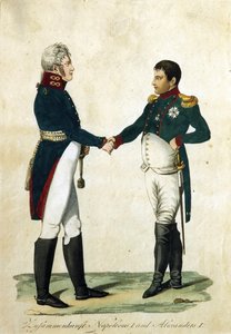 اجتماع نابليون والكسندر الأول ، 1808 بواسطة غير معروف