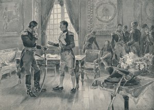 اجتماع نابليون وتولستوي في باريس ، 1807 ، 1896 بواسطة غير معروف