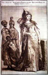 مهبيكر سلطان مع موظفي المحكمة ، 1647 بواسطة غير معروف