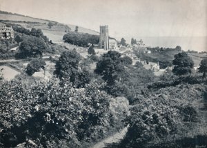 منجم - منظر للقرية والكنيسة ، 1895 بواسطة غير معروف