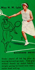 Miss NM Lyle - Backhand Drive، c1935. بواسطة غير معروف