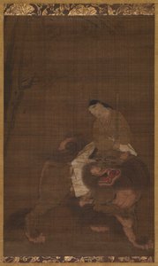 مونجو كطفل يركب على أسد ، 1392-1573. بواسطة غير معروف