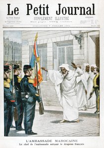 السفارة المغربية ، السفير الرئيسي يحيي العلم الفرنسي ، 1901 بواسطة غير معروف