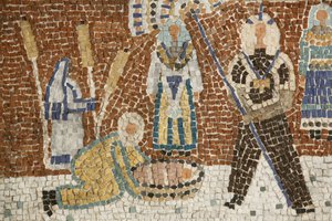 فسيفساء تصور إنقاذ موسى ، القدس ، إسرائيل بواسطة غير معروف