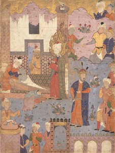 يحيي محمد الصبي المريض ، ورقة من كتاب فالنما لأطوار جعفر الصادق ، ١٥٥٠ م. بواسطة غير معروف