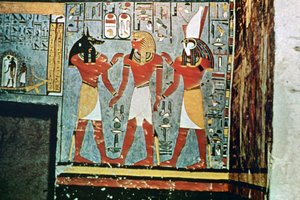 جدارية من مقابر النبلاء ، طيبة ، الأقصر ، مصر بواسطة غير معروف