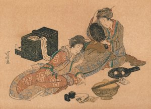 بطاقة العام الجديد أو Surimono ، c1890 بواسطة غير معروف