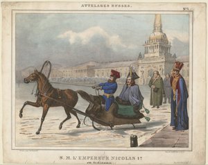 نيكولاس الأول من روسيا في مزلقة ، 1850 بواسطة غير معروف
