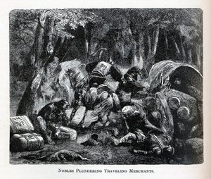 نهب النبلاء التجار المسافرين ، 1882 بواسطة غير معروف