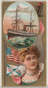 شركة Ocean Steamship Company ، من سلسلة Ocean and River Steamers N83 للعلامة التجارية Duke cig ... ، 1887. بواسطة غير معروف
