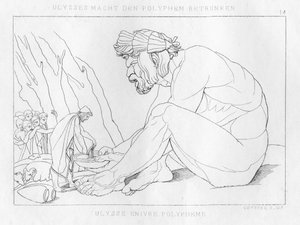 Odysseus يشرب مع Polyfemos ، cyclops ، c1833 بواسطة غير معروف
