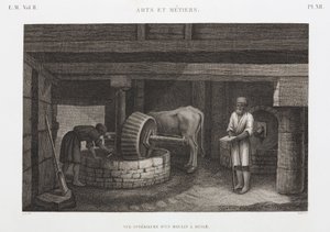 زيوت ودهون وشموع مطحنة زيت ، مصر عام 1798 بواسطة غير معروف