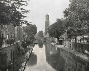 القناة القديمة وبرج دوم ، أوترخت ، هولندا ، 1895. بواسطة غير معروف