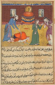 صفحة من حكايات الببغاء توتي ناما: الليلة الثانية والخمسون: ابن رجل تقي ... ، ج. 1560. بواسطة غير معروف
