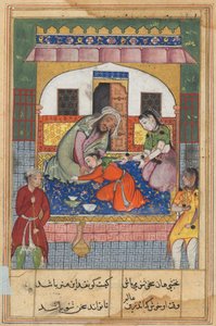 صفحة من حكايات الببغاء توتي ناما: الليلة الثانية والأربعون: التوبة عن سلوكه ... ، ج. 1560. بواسطة غير معروف