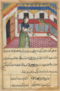 صفحة من حكايات ببغاء توتي ناما: الليلة الثانية والأربعون: عناوين الببغاء ... ، ج. 1560. بواسطة غير معروف