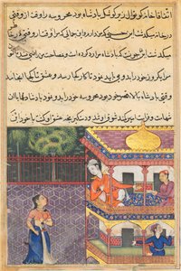 صفحة من حكايات ببغاء توتي ناما: الليلة السادسة والثلاثون: ملك بابل ... ، ج. 1560. بواسطة غير معروف