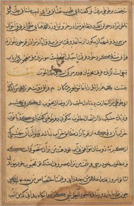 صفحة من حكايات ببغاء توتي ناما: صفحة نصية ، ج. 1560. بواسطة غير معروف