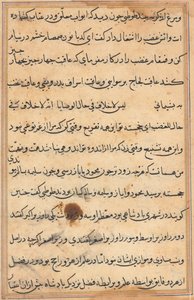 صفحة من حكايات ببغاء توتي ناما: صفحة نصية ، ج. 1560. بواسطة غير معروف