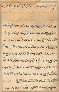 صفحة من حكايات ببغاء توتي ناما: صفحة نصية ، ج. 1560. بواسطة غير معروف