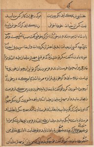 صفحة من حكايات ببغاء توتي ناما: صفحة نصية ، ج. 1560. بواسطة غير معروف