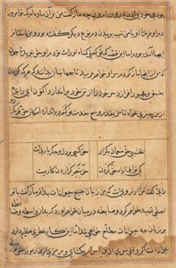 صفحة من حكايات ببغاء توتي ناما: صفحة نصية ، ج. 1560. بواسطة غير معروف