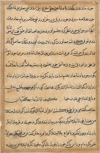 صفحة من حكايات ببغاء توتي ناما: صفحة نصية ، ج. 1560. بواسطة غير معروف