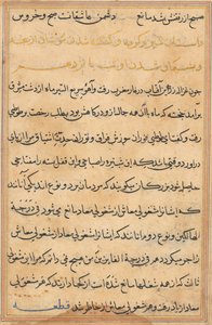 صفحة من حكايات ببغاء توتي ناما: صفحة نصية ، ج. 1560. بواسطة غير معروف