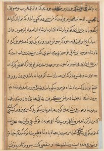 صفحة من حكايات ببغاء توتي ناما: صفحة نصية ، ج. 1560. بواسطة غير معروف