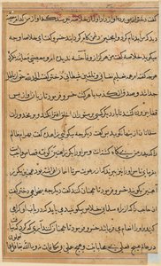 صفحة من حكايات ببغاء توتي ناما: صفحة نصية ، ج. 1560. بواسطة غير معروف