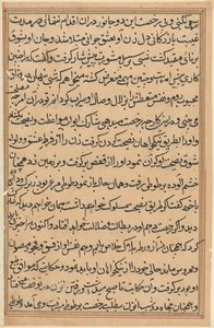 صفحة من حكايات ببغاء توتي ناما: صفحة نصية ، ج. 1560. بواسطة غير معروف