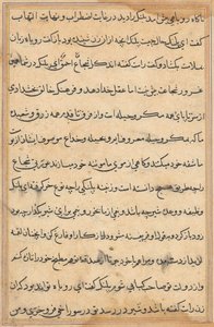 صفحة من حكايات ببغاء توتي ناما: صفحة نصية ، ج. 1560. بواسطة غير معروف