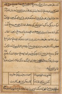 صفحة من حكايات ببغاء توتي ناما: صفحة نصية ، ج. 1560. بواسطة غير معروف
