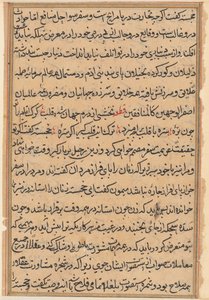 صفحة من حكايات ببغاء توتي ناما: صفحة نصية ، ج. 1560. بواسطة غير معروف