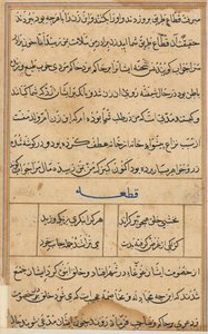 صفحة من حكايات ببغاء توتي ناما: صفحة نصية ، ج. 1560. بواسطة غير معروف