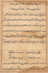 صفحة من حكايات ببغاء توتي ناما: صفحة نصية ، ج. 1560. بواسطة غير معروف