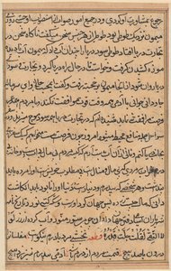 صفحة من حكايات ببغاء توتي ناما: صفحة نصية ، ج. 1560. بواسطة غير معروف
