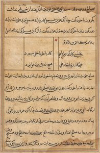 صفحة من حكايات ببغاء توتي ناما: صفحة نصية ، ج. 1560. بواسطة غير معروف