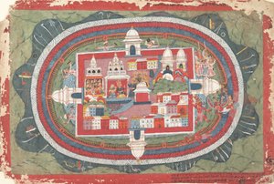 صفحة من حياة مخطوطة Bhagavata Purana متفرقة كريشنا ، كاليفورنيا. 1775. بواسطة غير معروف